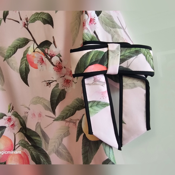 NWOT TED BAKER LONDON  Cathe Peach Blossom Bow-Sleeve Top - Picture 5 of 12